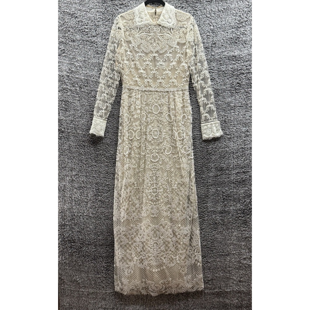 2013 Runway VALENTINO Spa Laced Beaded Maxi  SHU QI Worn Gown Dress